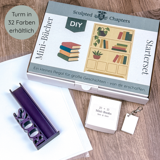 Mini Bücher DIY Starterset - Lesezielturm BOOKS
