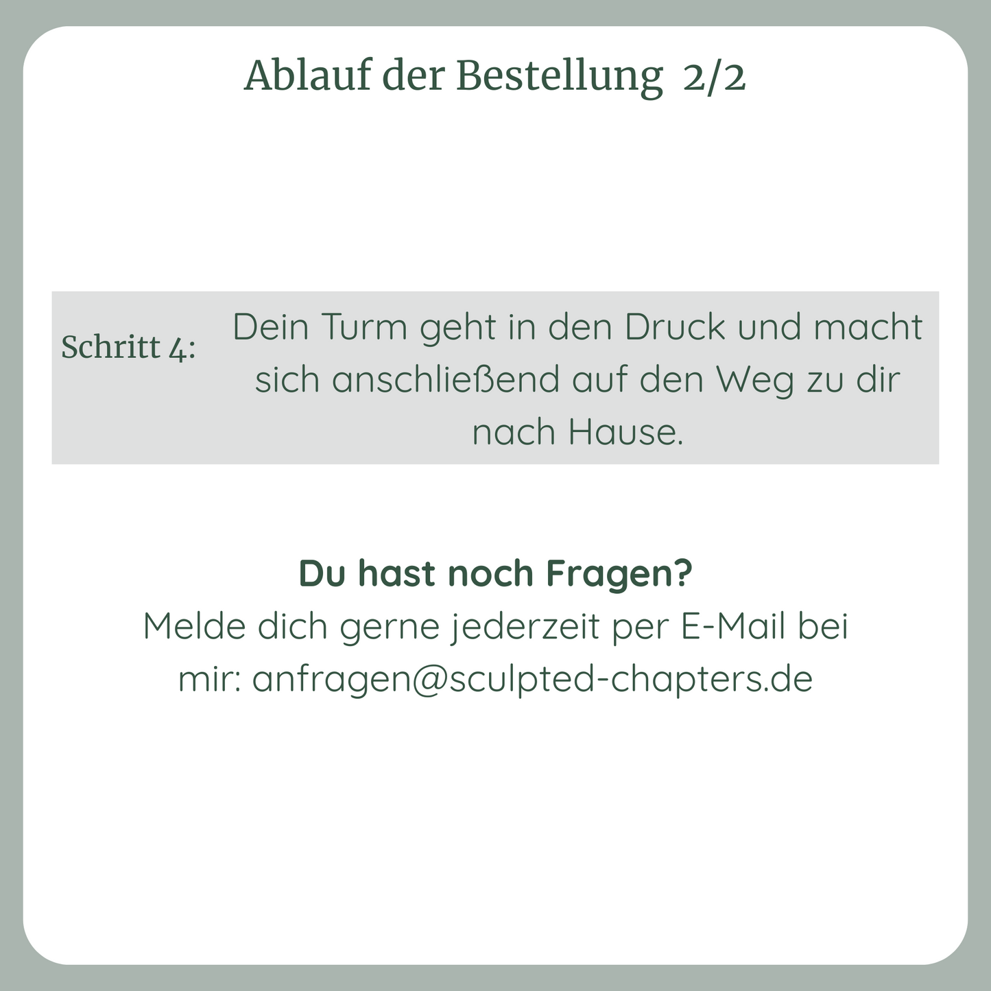 Zur Bestellung gerne Shopinhaber kontaktieren - Anleitung zum Bestellblauf von Lesezielturm als Sonderanfertigung mit individuellem Namen/Wort vertikale Ausrichtung