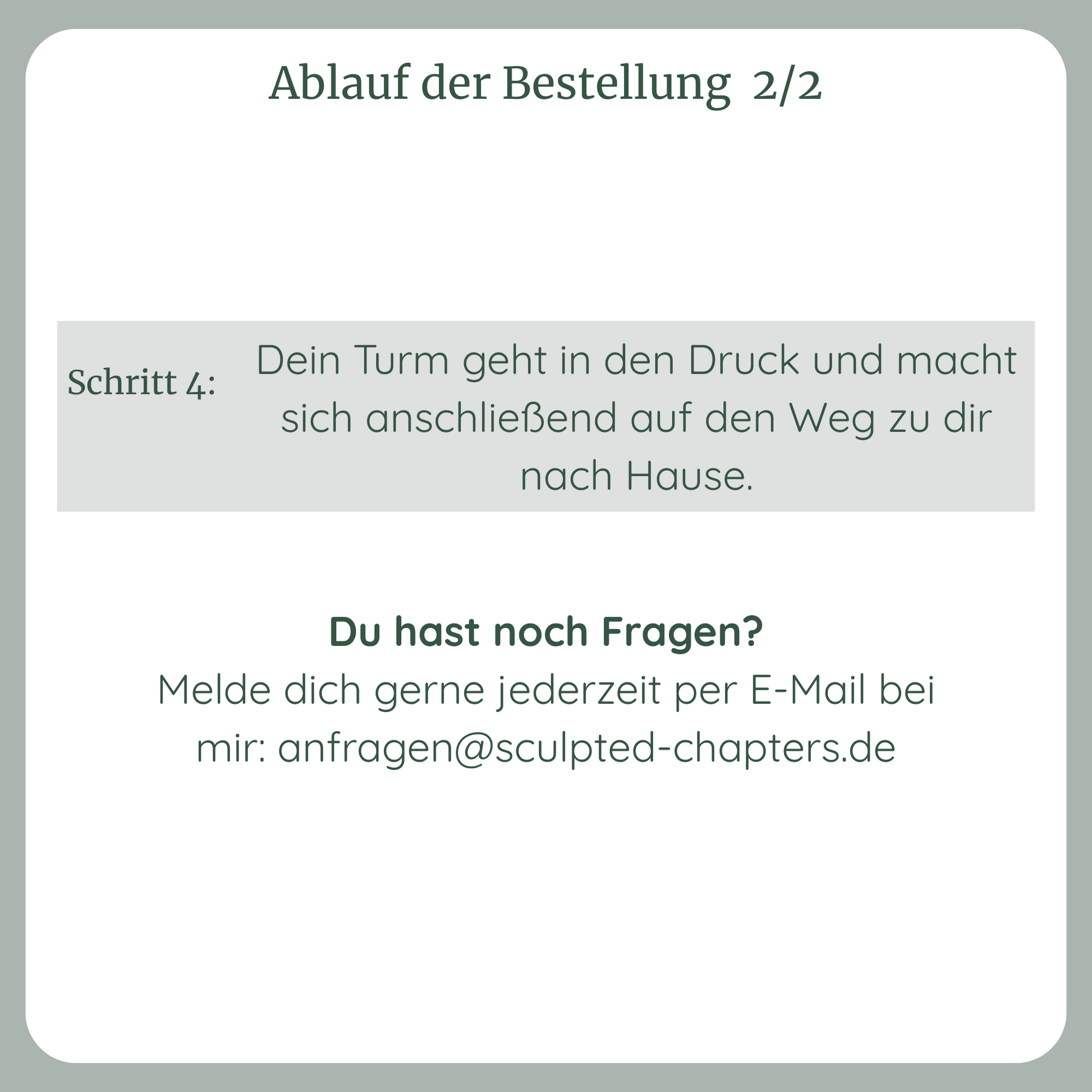 Zur Bestellung gerne Shopinhaber kontaktieren - Anleitung zum Bestellblauf von Lesezielturm als Sonderanfertigung mit individuellem Namen/Wort vertikale Ausrichtung